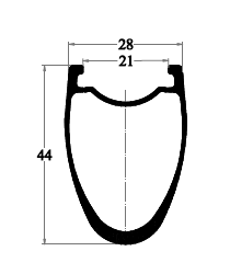CX sectional drawing gravel 28mm hook