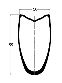 Schlauchreifenbremse mit 55 mm Tiefe