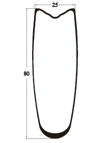 80 mm tiefer Laufradsatz für röhrenförmige Felgenbremsen