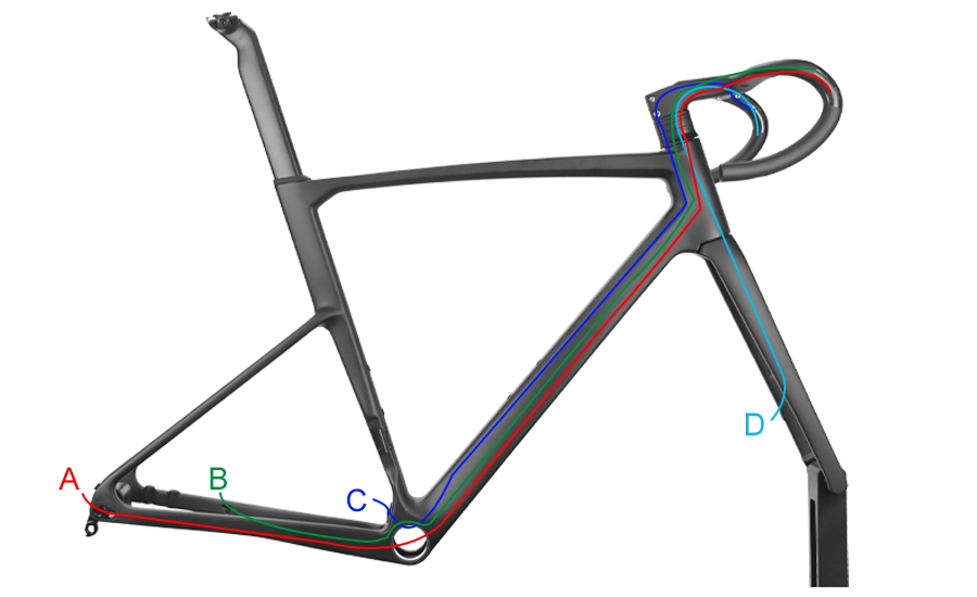 PXR017-D road frame hidden cable routing