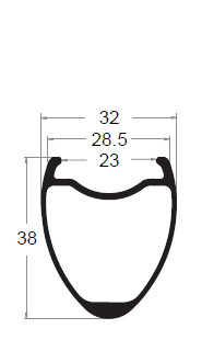38mm depth carbon road rim wide