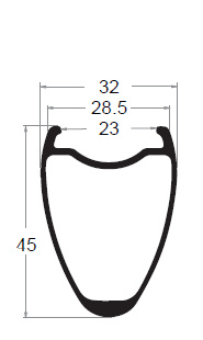 45mm depth carbon road rim wide