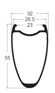 55mm depth carbon road rim wide