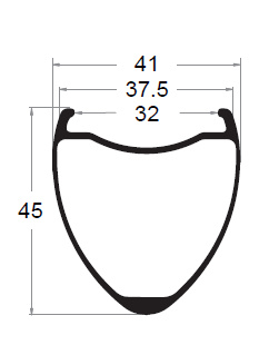 32mm inner width Gravel carbon rim 45mm depth