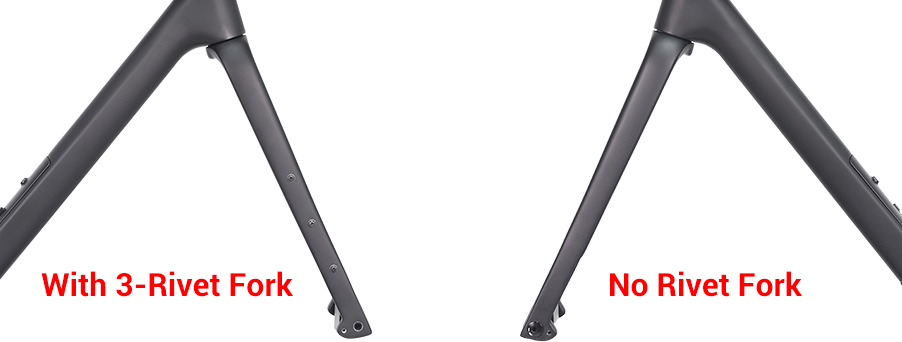 gravel carbon fork aero fin, with or without 3 rivets