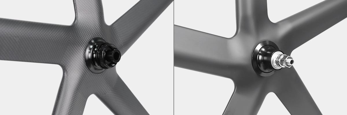 road 5 spoke wheels with disc brake and track hubs