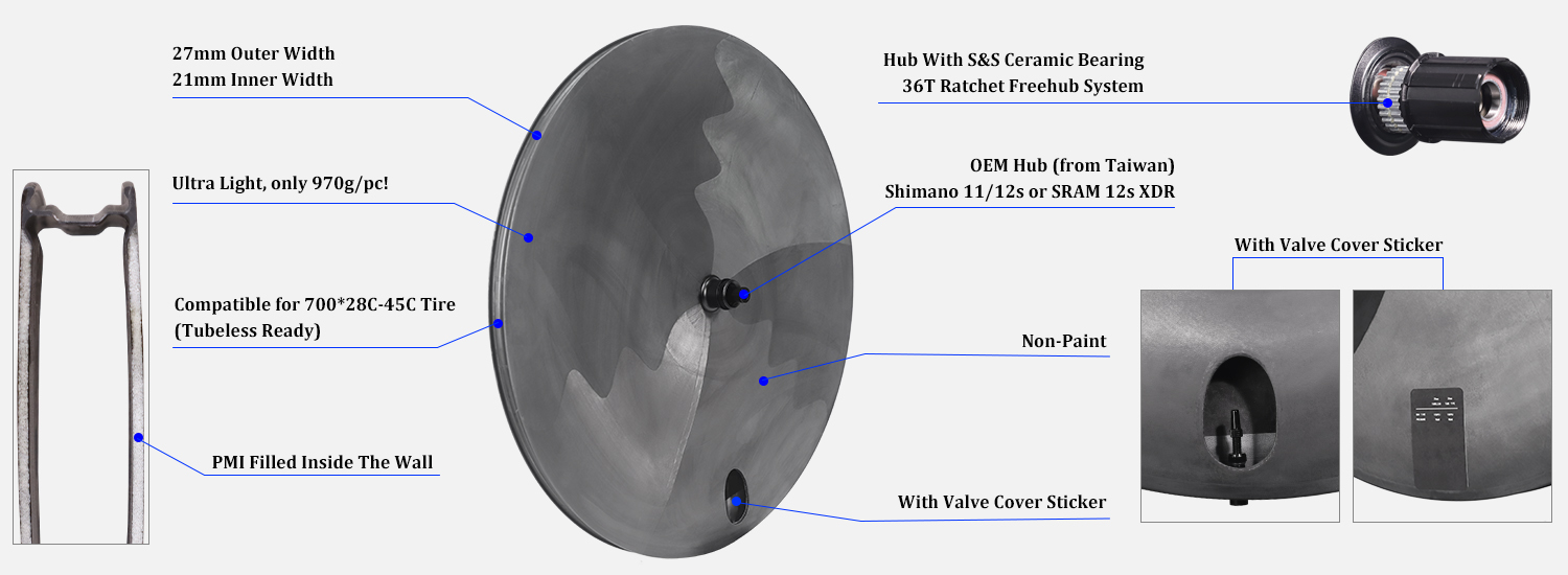 ProX Ultra Light 700C Full Disc Rear Wheel Features