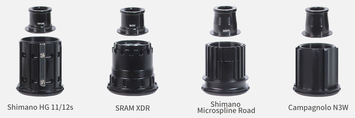 freehub body of Shimano HG 11/12s, SRAM XDR, Shimano Microspline Road, Campagnolo N3W